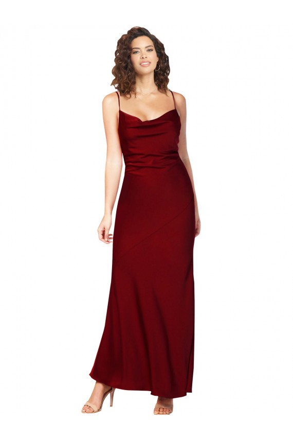 Silk like Satin Sheath Long Sleeveless Low Back Black Tie Evening Gown / Prom Dress / Bridesmaid Dress Sheffield