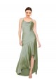 Silk like Satin A-Line Long Sleeveless Criss Cross Open Back High Low Evening Gown / Prom Dress / Bridesmaid Dress Sheffield
