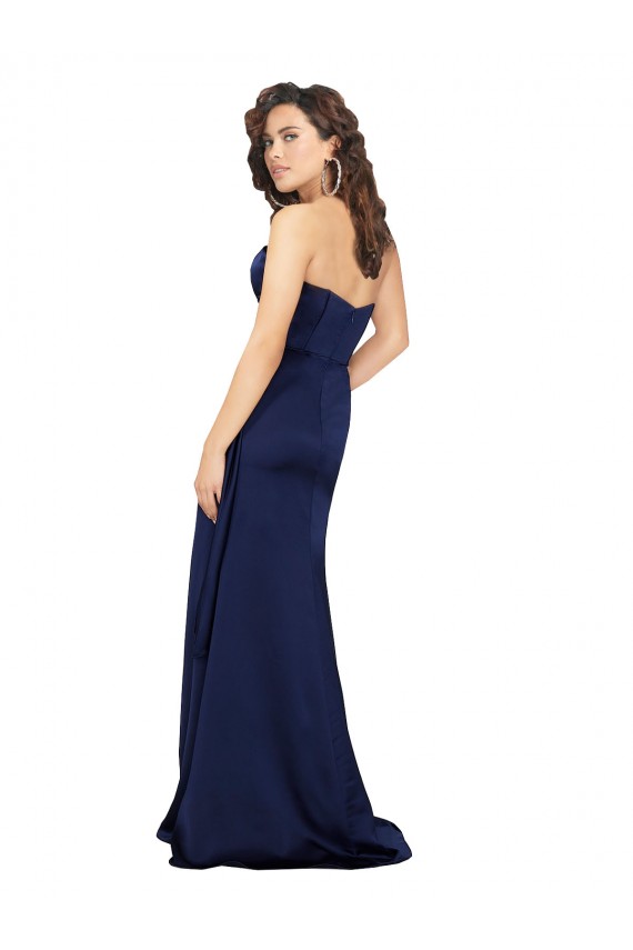 Silk like Satin A-Line Long Sleeveless Sapphire Formal Evening Gown / Prom Dress / Bridesmaid Dress Sheffield