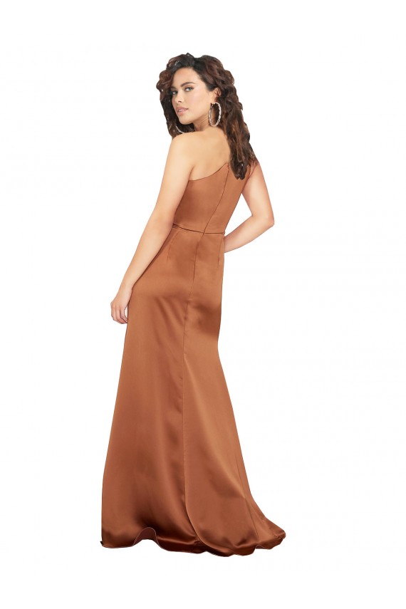 Silk like Satin A-Line Long Sleeveless Orange Formal Dress / Bridesmaid Dress Sheffield