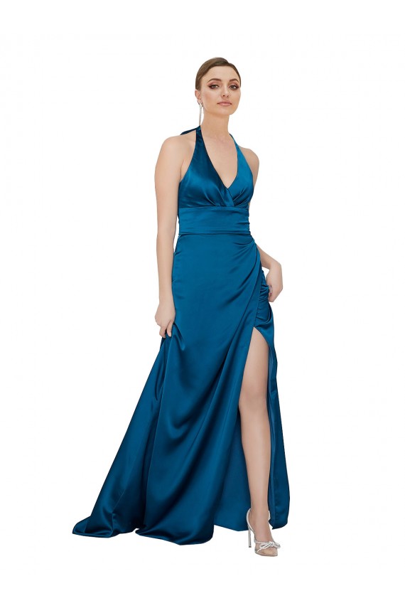 Silk like Satin A-Line Long Sleeveless Open Back Formal Evening Gown / Prom Dress / Bridesmaid Dress Sheffield