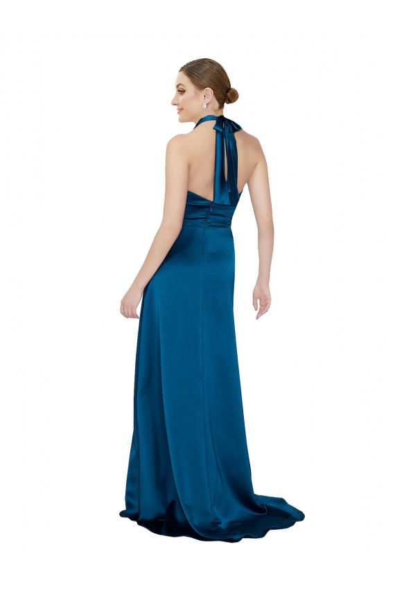 Silk like Satin A-Line Long Sleeveless Open Back Formal Evening Gown / Prom Dress / Bridesmaid Dress Sheffield