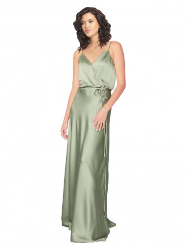 Silk like Satin A-Line Long Sleeveless V-Back Formal Evening Gown / Bridesmaid Dress Sheffield