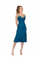 Silk like Satin A-Line Midi Length Sleeveless Low Back Prom Dress / Bridesmaid Dress Sheffield