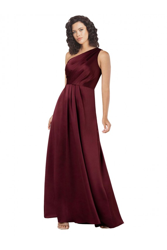 Silk like Satin A-Line Long Sleeveless Burgundy Prom Dresses Sheffield