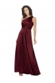 Silk like Satin A-Line Long Sleeveless Burgundy Prom Dresses Sheffield
