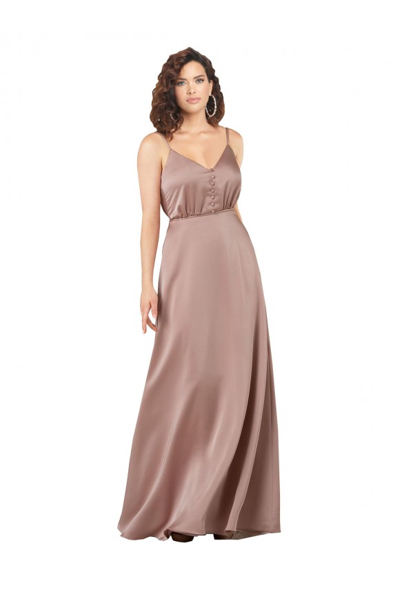 Silk like Satin A-Line Long Sleeveless Formal Evening Gown / Bridesmaid Dress Sheffield