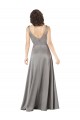 Silk like Satin A-Line Long Sleeveless Pearl Grey Formal Evening Gown / Prom Dress / Bridesmaid Dress Sheffield