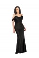 Silk like Satin Long Sleeveless Off the Shoulder Low Back Prom Dresses Sheffield