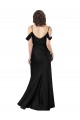 Silk like Satin Long Sleeveless Off the Shoulder Low Back Prom Dresses Sheffield