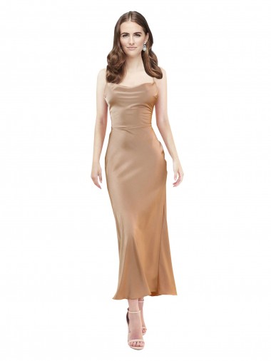 Silk like Satin Sheath Midi Length Sleeveless Low Back Formal Evening Gown / Prom Dress / Bridesmaid Dress Sheffield