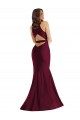 Silk like Satin Mermaid Long Sleeveless Open Back Burgundy Prom Dresses Sheffield