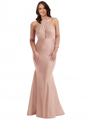 Silk like Satin Mermaid Long Sleeveless Open Back Formal Plus Size Evening Gown / Prom Dress / Bridesmaid Dress Sheffield