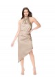 Silk like Satin A-Line Midi Length Sleeveless High Low Prom Dress / Bridesmaid Dress Sheffield