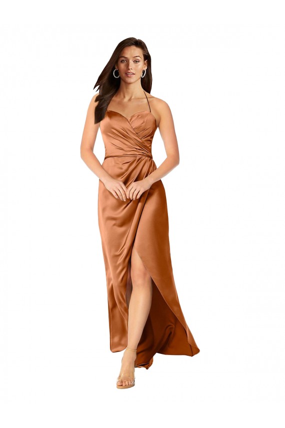 Silk like Satin A-Line Long Sleeveless Low Back High Low Evening Gown / Prom Dress / Bridesmaid Dress Sheffield