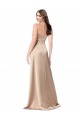 Silk like Satin A-Line Long Sleeveless Low Back Champagne Pink Prom Dresses Sheffield