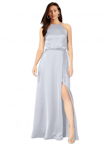Silk like Satin A-Line Long Sleeveless Low Back Formal Evening Gown / Bridesmaid Dress Sheffield