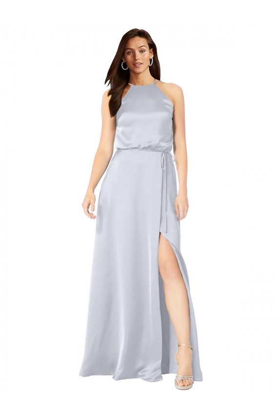 Silk like Satin A-Line Long Sleeveless Low Back Formal Evening Gown / Bridesmaid Dress Sheffield