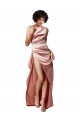 Silk like Satin A-Line Long Sleeveless Open Back Dusty Pink Prom Dresses Sheffield