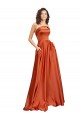Silk like Satin A-Line Sweep Train Sleeveless Low Back Formal Evening Gown / Prom Dress / Bridesmaid Dress Sheffield