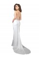 Silk like Satin Sheath Sweep Train Sleeveless Criss Cross Open Back Beach Wedding Dress Sheffield