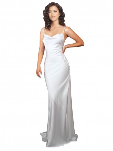 Silk like Satin Sheath Sweep Train Sleeveless Criss Cross Open Back Beach Wedding Dresses Sheffield