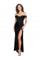 Silk like Satin A-Line Long Sleeveless Low Back Black Prom Dresses Sheffield