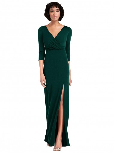 Spandex Trumpet Long Long Sleeves V-Back Formal Evening Gown / Prom Dress / Bridesmaid Dress Sheffield