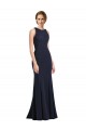 Stretch Crepe Sheath Long Sleeveless Keyhole Back Black Tie Prom Dress / Bridesmaid Dress Sheffield