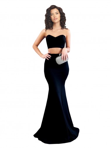 Stretch Crepe Mermaid Long Sleeveless Low Back Prom Dresses Sheffield
