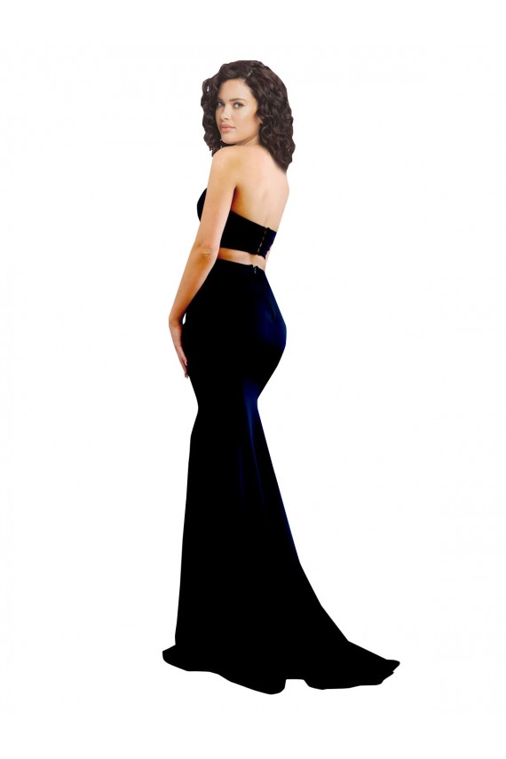 Stretch Crepe Mermaid Long Sleeveless Low Back Prom Dresses Sheffield
