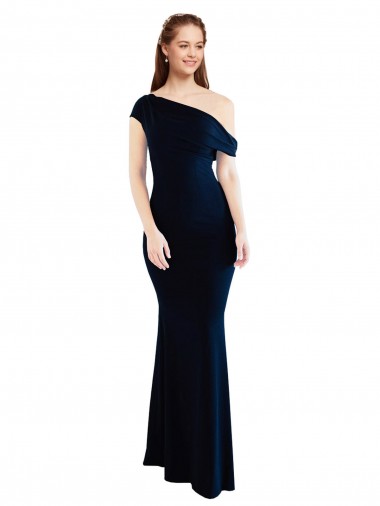 Stretch Crepe Mermaid Long Sleeveless One Shoulder Prom Dresses Sheffield