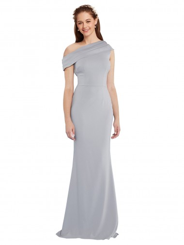 Stretch Crepe Mermaid Long Sleeveless Grey Formal Dress / Bridesmaid Dress Sheffield