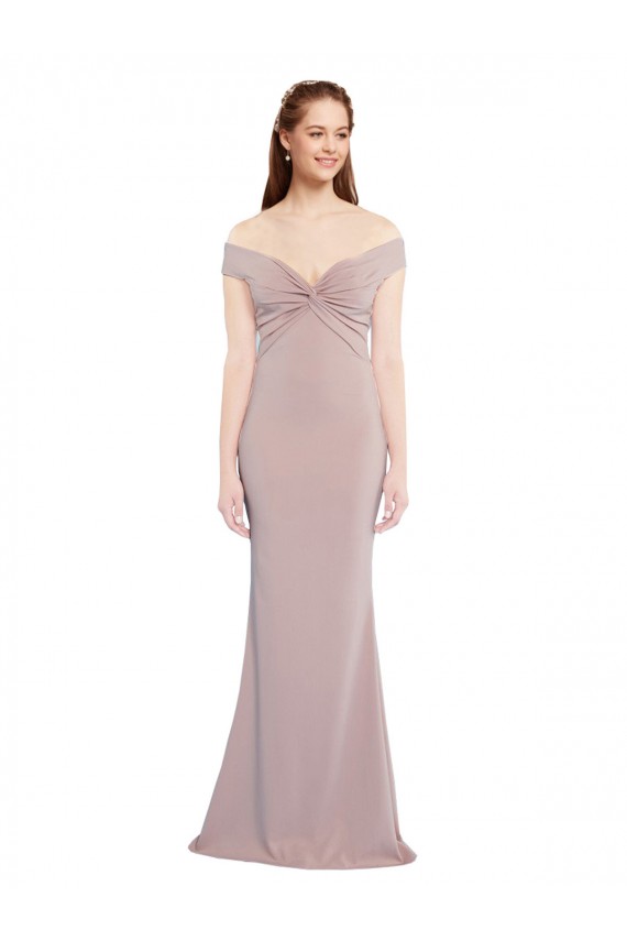 Stretch Crepe Mermaid Long Sleeveless Off the Shoulder Keyhole Back Prom Dresses Sheffield