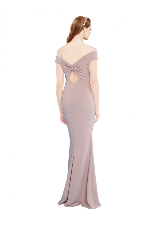 Stretch Crepe Mermaid Long Sleeveless Off the Shoulder Keyhole Back Prom Dresses Sheffield