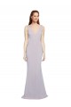 Stretch Crepe Mermaid Long Sleeveless Keyhole Back Arctic Lilac Prom Dresses Sheffield