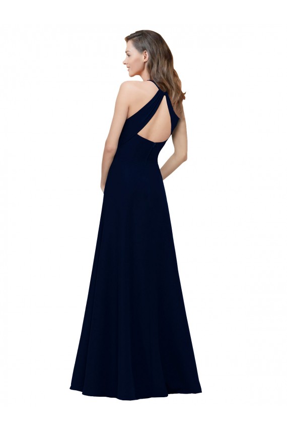 Stretch Crepe A-Line Long Sleeveless Keyhole Back Prom Dress / Bridesmaid Dress Sheffield