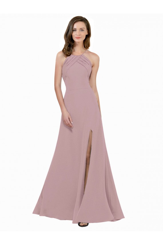 Stretch Crepe A-Line Long Sleeveless Keyhole Back Prom Dress / Bridesmaid Dress Sheffield