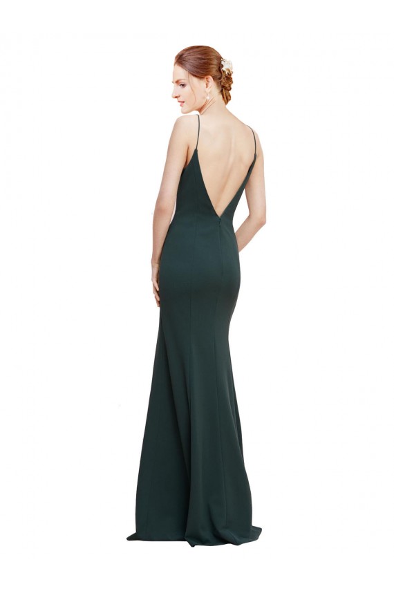 Stretch Crepe A-Line Long Sleeveless V-Back Formal Dress / Bridesmaid Dress Sheffield