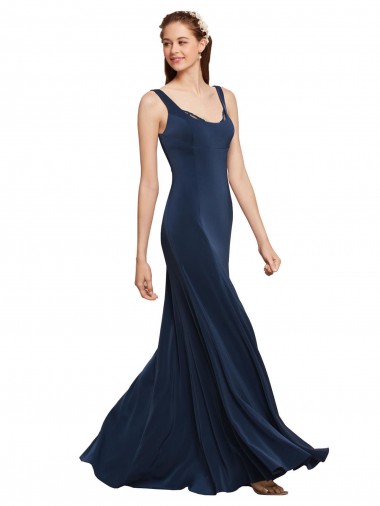 Stretch Crepe A-Line Long Sleeveless Low Back Prom Dress / Bridesmaid Dress Sheffield