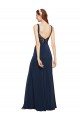 Stretch Crepe A-Line Long Sleeveless Low Back Prom Dress / Bridesmaid Dress Sheffield