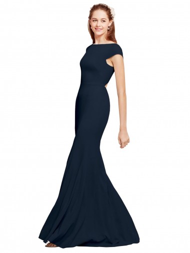Stretch Crepe A-Line Sleeveless Dark Navy Formal Evening Gown / Prom Dress / Bridesmaid Dress Sheffield