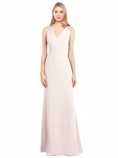 Stretch Crepe Trumpet Long Sleeveless Keyhole Back Semi Formal Evening Dress / Prom Dress / Bridesmaid Dress Sheffield