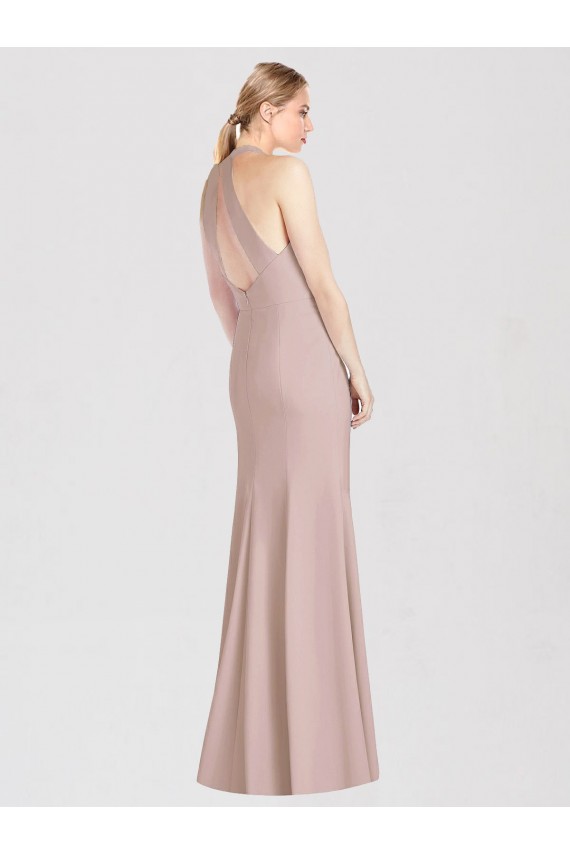 Stretch Crepe Trumpet Long Sleeveless Open Back Semi Formal Evening Dress / Bridesmaid Dress Sheffield