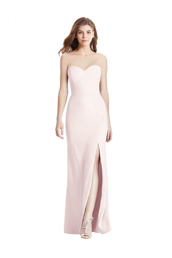 Stretch Crepe Trumpet Long Sleeveless Low Back Front Slit Prom Dresses Sheffield