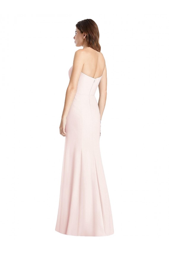 Stretch Crepe Trumpet Long Sleeveless Low Back Front Slit Prom Dresses Sheffield