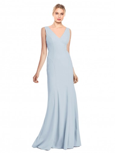 Stretch Crepe Trumpet Trumpet Sleeveless Light Sky Blue Bridesmaid Dress / Formal Dress Sheffield