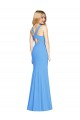Stretch Crepe Trumpet Trumpet Sleeveless Peacock Blue Semi Formal Evening Dress / Prom Dress / Bridesmaid Dress Sheffield