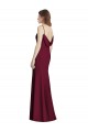 Stretch Crepe Trumpet Long Sleeveless Open Back Burgundy Gold Evening Dresses Sheffield