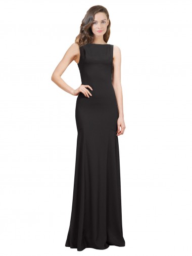 Stretch Crepe Mermaid Long Sleeveless Open Back Prom Dress / Bridesmaid Dress Sheffield